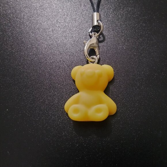 Yellow and Orange Teddy Bear Phone Charms with Lobster Clasp Set of 2 - Picture 7 of 8